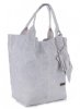 GEANȚĂ DIN PIELE shopper bag Vittoria Gotti gri deschis V10